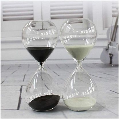 صورة TMYQM Home Decoration Sand Clock Hourglass Timer Gift 5cmx12.5cm (Color : White, Size : 5min)