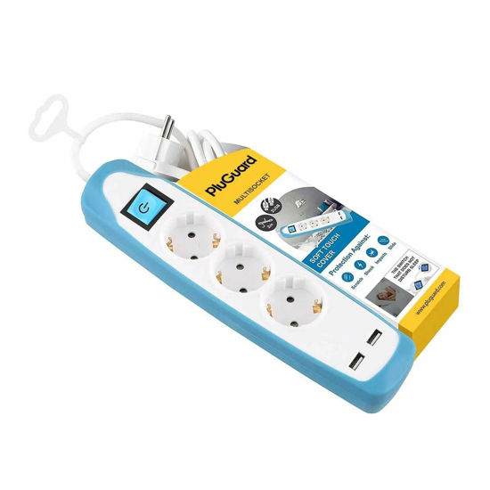 Picture of PluGuard Multisocket 3 Outlets 2USB 16A