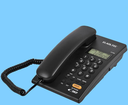 صورة El.ADL.TEC 777تليفون سلكى مزود بشاشة LCD - معرف المتصل - نصف مكبر صوت